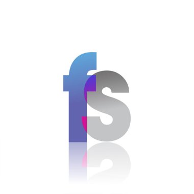 Initial Letter FS Lowercase overlap Logo Blue, pink and grey, Modern and Simple Logo Design.
