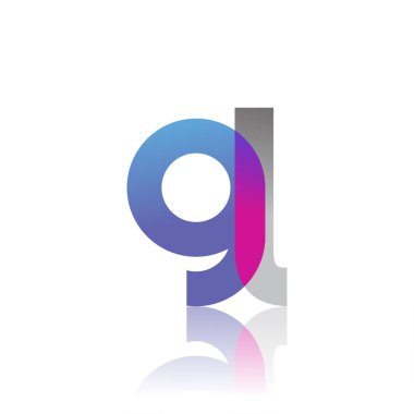 Initial Letter GL Lowercase overlap Logo Blue, pink and grey, Modern and Simple Logo Design.