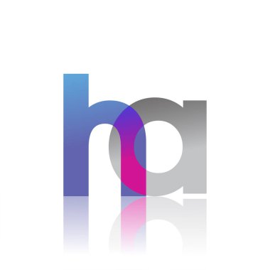 Initial Letter HA Lowercase overlap Logo Blue, pink and grey, Modern and Simple Logo Design.