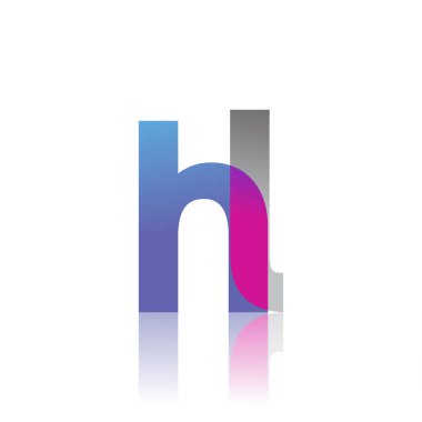 Initial Letter HL Lowercase overlap Logo Blue, pink and grey, Modern and Simple Logo Design.