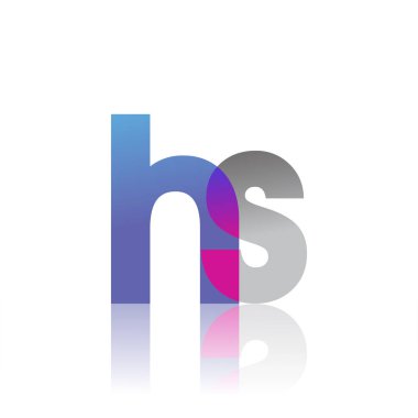 Initial Letter HS Lowercase overlap Logo Blue, pink and grey, Modern and Simple Logo Design.