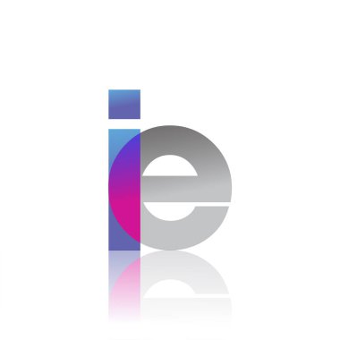 Initial Letter IE Lowercase overlap Logo Blue, pink and grey, Modern and Simple Logo Design.