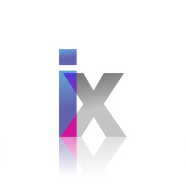 Initial Letter IX Lowercase overlap Logo Blue, pink and grey, Modern and Simple Logo Design.