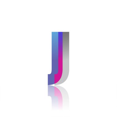 Initial Letter JJ Lowercase overlap Logo Blue, pink and grey, Modern and Simple Logo Design.