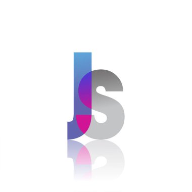 Initial Letter JS Lowercase overlap Logo Blue, pink and grey, Modern and Simple Logo Design.