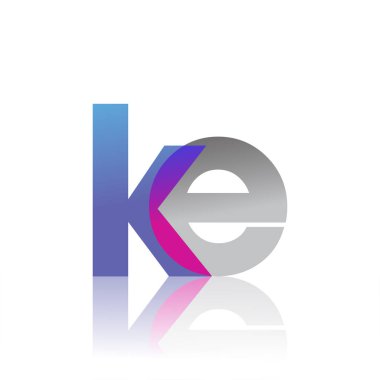 Initial Letter KE Lowercase overlap Logo Blue, pink and grey, Modern and Simple Logo Design.