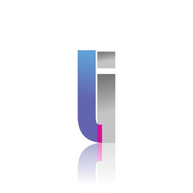 Initial Letter LI Lowercase overlap Logo Blue, pink and grey, Modern and Simple Logo Design.