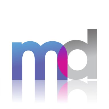 Initial Letter MD Lowercase overlap Logo Blue, pink and grey, Modern and Simple Logo Design.
