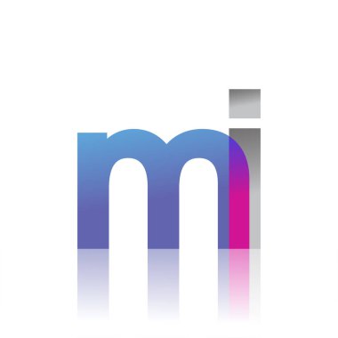Initial Letter MI Lowercase overlap Logo Blue, pink and grey, Modern and Simple Logo Design.