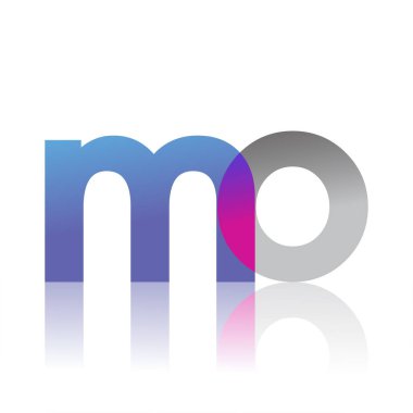 Initial Letter MO Lowercase overlap Logo Blue, pink and grey, Modern and Simple Logo Design.