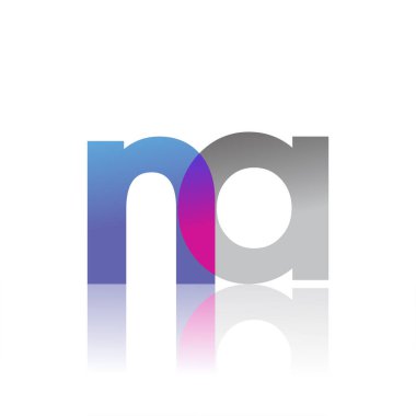 Initial Letter NA Lowercase overlap Logo Blue, pink and grey, Modern and Simple Logo Design.