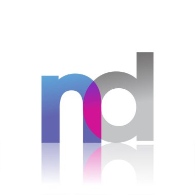 Initial Letter ND Lowercase overlap Logo Blue, pink and grey, Modern and Simple Logo Design.