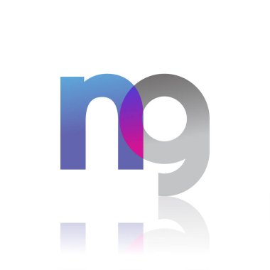 Initial Letter NG Lowercase overlap Logo Blue, pink and grey, Modern and Simple Logo Design.