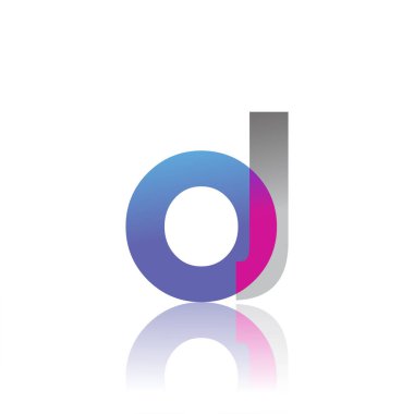 Initial Letter OJ Lowercase overlap Logo Blue, pink and grey, Modern and Simple Logo Design.