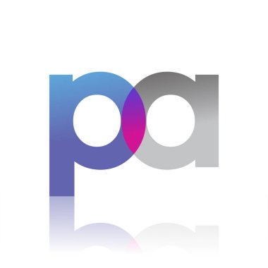 Initial Letter PA Lowercase overlap Logo Blue, pink and grey, Modern and Simple Logo Design.