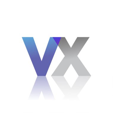 Initial Letter VX Lowercase overlap Logo Blue, pink and grey, Modern and Simple Logo Design.
