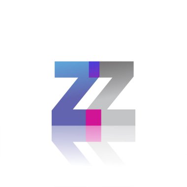 Initial Letter ZZ Lowercase overlap Logo Blue, pink and grey, Modern and Simple Logo Design.