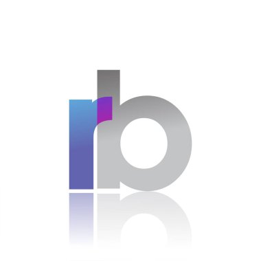 Initial Letter RB Lowercase overlap Logo Blue, pink and grey, Modern and Simple Logo Design.