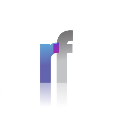 Initial Letter RF Lowercase overlap Logo Blue, pink and grey, Modern and Simple Logo Design.