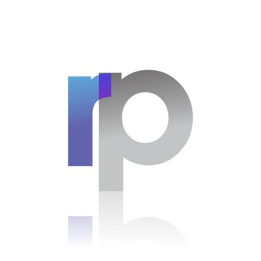 Initial Letter RP Lowercase overlap Logo Blue, pink and grey, Modern and Simple Logo Design.