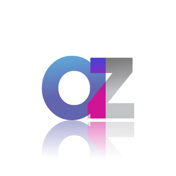 Initial Letter Lowercase Overlap Logo Blue Pink Grey Modern Simple — 스톡 벡터