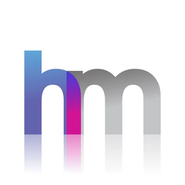 Initial Letter Lowercase Overlap Logo Blue Pink Grey Modern Simple — 图库矢量图片