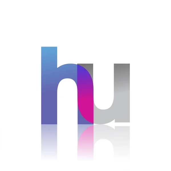 Initial Letter Lowercase Overlap Logo Blue Pink Grey Modern Simple — Stockový vektor