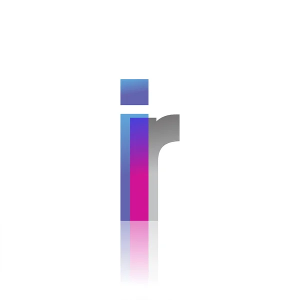 Initial Letter Lowercase Overlap Logo Blue Pink Grey Modern Simple — Stockvector