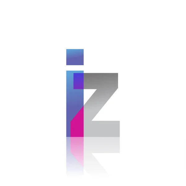 Initial Letter Lowercase Overlap Logo Blue Pink Grey Modern Simple — Διανυσματικό Αρχείο