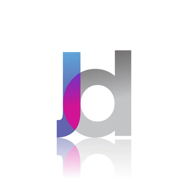 Initial Letter Lowercase Overlap Logo Blue Pink Grey Modern Simple — vektorikuva