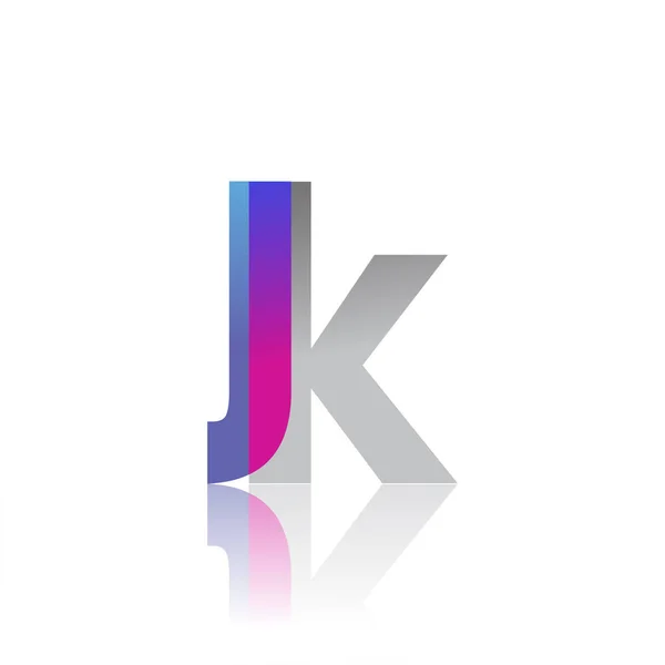 Initial Letter Lowercase Overlap Logo Blue Pink Grey Modern Simple — Stock Vector