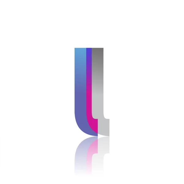 Initial Letter Lowercase Overlap Logo Blue Pink Grey Modern Simple — Διανυσματικό Αρχείο