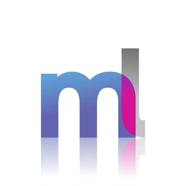 Initial Letter Lowercase Overlap Logo Blue Pink Grey Modern Simple — Διανυσματικό Αρχείο