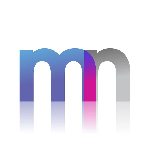 Initial Letter Lowercase Overlap Logo Blue Pink Grey Modern Simple — ストックベクタ
