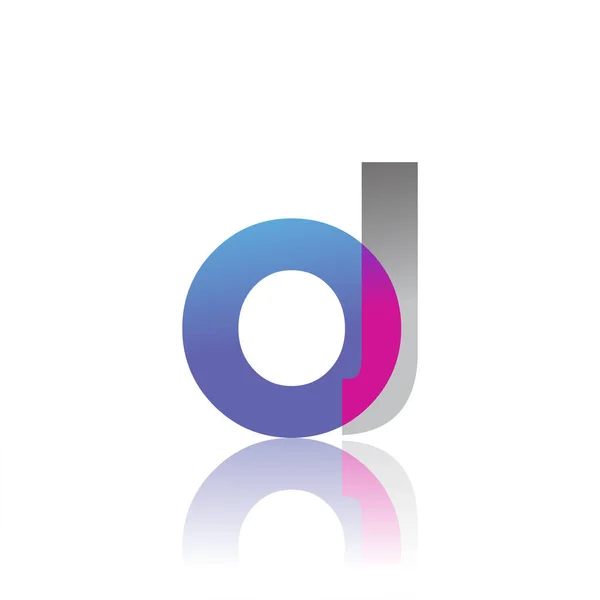 Initial Letter Lowercase Overlap Logo Blue Pink Grey Modern Simple — Stok Vektör