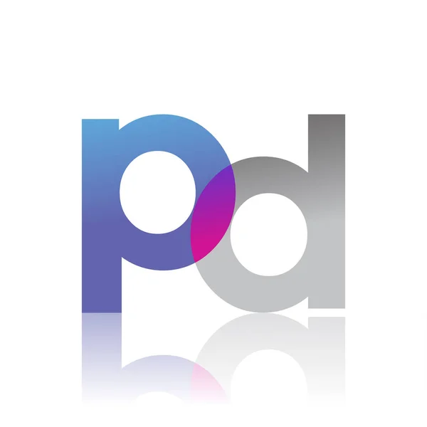 Initial Letter Lowercase Overlap Logo Blue Pink Grey Modern Simple — Stockvector