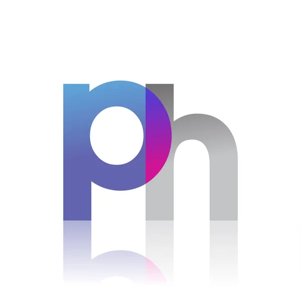 Initial Letter Lowercase Overlap Logo Blue Pink Grey Modern Simple — 图库矢量图片