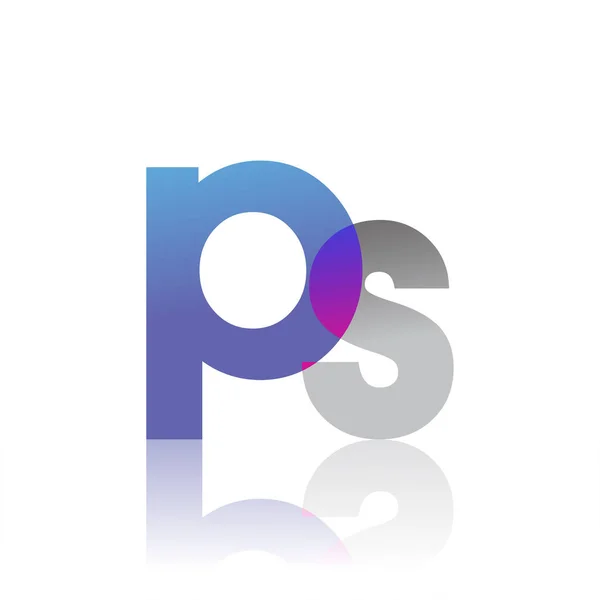 Initial Letter Lowercase Overlap Logo Blue Pink Grey Modern Simple — Διανυσματικό Αρχείο