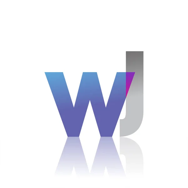 Initial Letter Lowercase Overlap Logo Blue Pink Grey Modern Simple — Stok Vektör