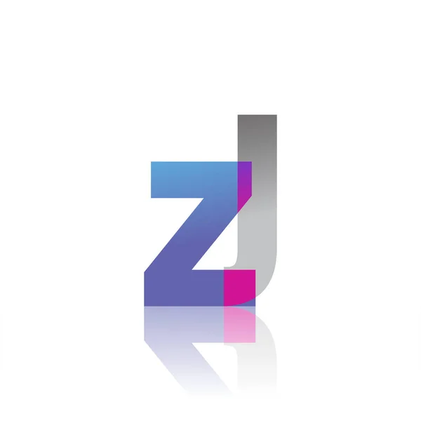 Initial Letter Lowercase Overlap Logo Blue Pink Grey Modern Simple — Διανυσματικό Αρχείο