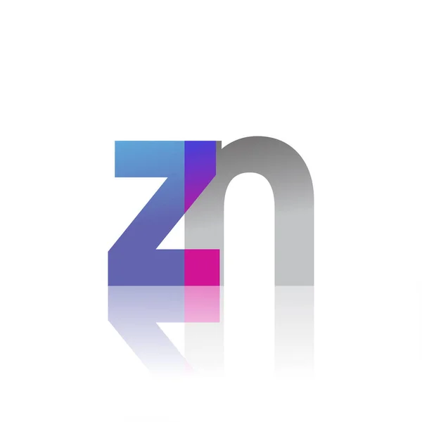 Initial Letter Lowercase Overlap Logo Blue Pink Grey Modern Simple - Stok Vektor