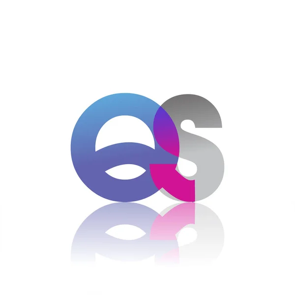 Initial Letter Lowercase Overlap Logo Blue Pink Grey Modern Simple — 스톡 벡터