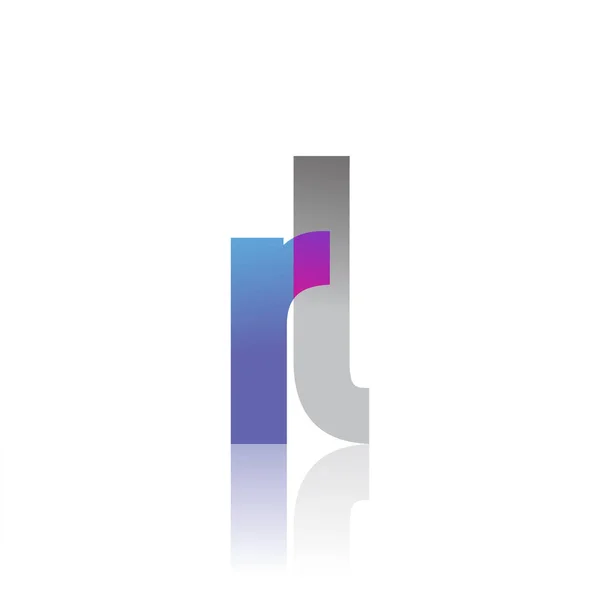 Initial Letter Lowercase Overlap Logo Blue Pink Grey Modern Simple — 图库矢量图片