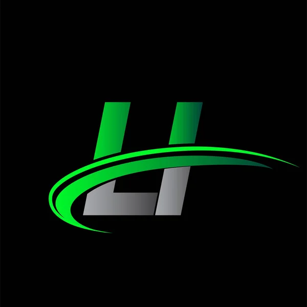 Початкова Літера Логотип Компанії Кольоровий Зелений Чорний Дизайн Лихоманки Векторний — стоковий вектор
