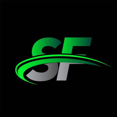 İlk harfi AA logotype şirketi. Renkli yeşil ve siyah Swoosh tasarımı. iş ve şirket kimliği için vektör logosu.