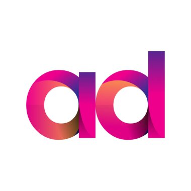 İlk Harf AD Logosu Küçük Logo, Mor ve Turuncu, Modern ve Basit Logo Tasarımı.