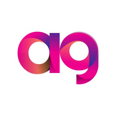İlk harf AG Logosu Küçük harf, mor ve turuncu, Modern ve Basit Logo Tasarımı.