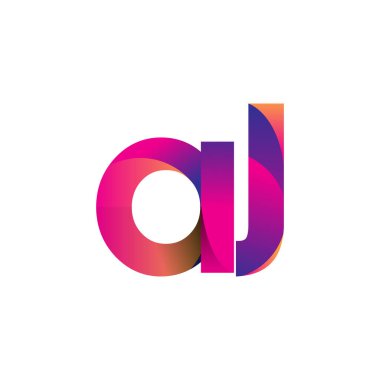 İlk harf AJ Logo Küçük harf, mor ve turuncu, Modern ve Basit Logo Tasarımı.