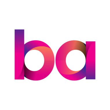 İlk Harf BA Logo Küçük Logo, Mor ve Turuncu, Modern ve Basit Logo Tasarımı.