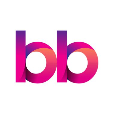 İlk harf BB Logosu Küçük harf, mor ve turuncu, Modern ve Basit Logo Tasarımı.